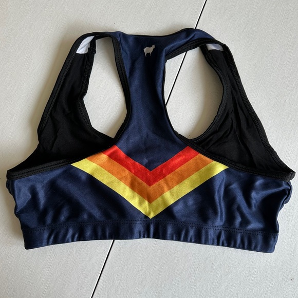 Soulcycle ASPN Goldsheep Sports Bra with Stripe Design Size L - Picture 3 of 3